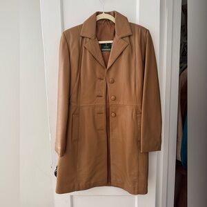 Women’s Medium Cardon Cosas Nuestras Brown/Tan Leather Peacoat